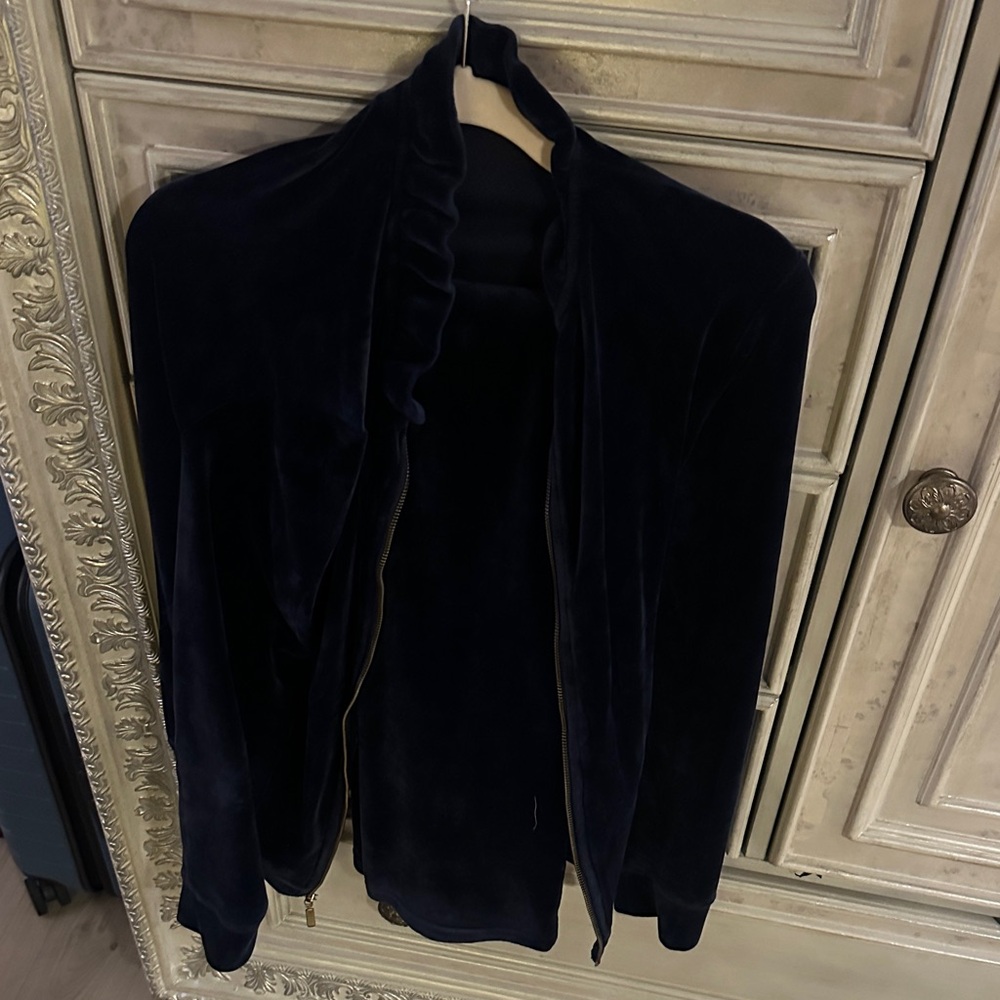 Lilly Pulitzer Deep Blue Velour  zip up and pants